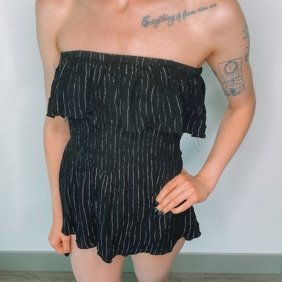 Mustard Seed Black and Silver Romper - Picture 2 of 5